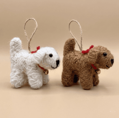 Curly Wool Puppy Ornament