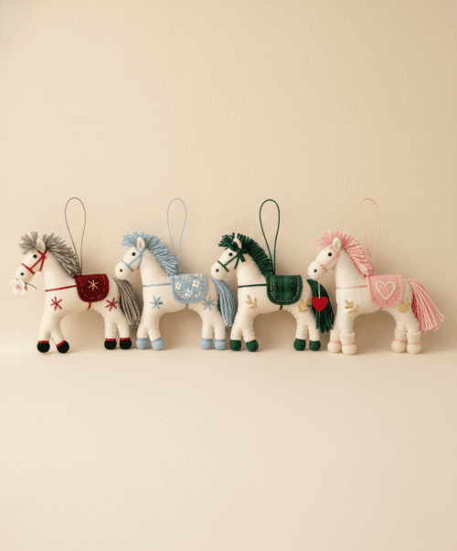 Felt Horse Keyring - Hand-Stitched Bag Charm