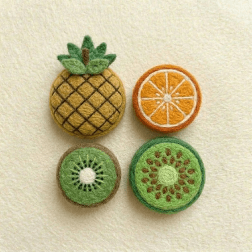 Tropical Fruit Felt Coasters