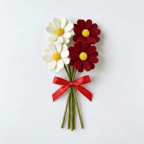 Mini Handmade Felt Daisy Flower Bouquet