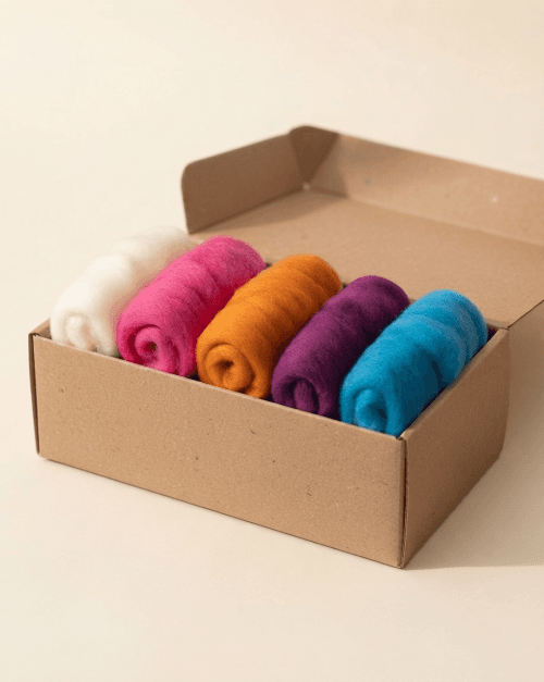 Wool Roving Roll Bundle (Color Crafting Set)