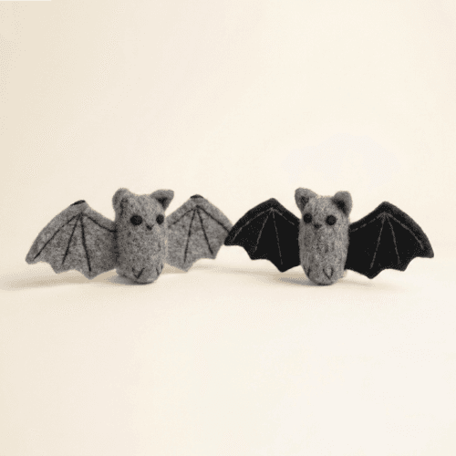 Handmade Wool Felt Bat Figurines (Halloween Decor Set)
