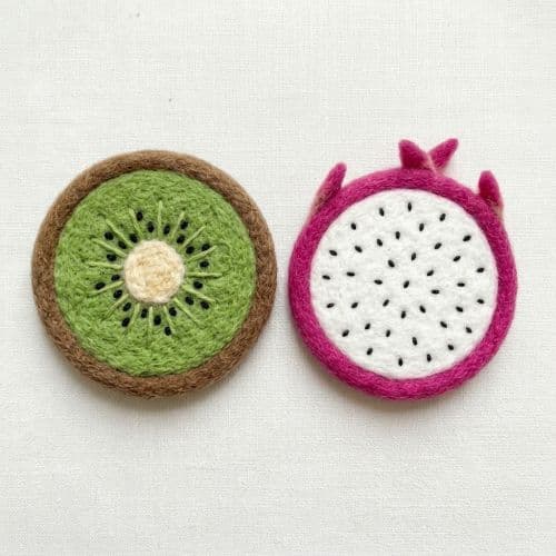 Tea Coasters (Kiwi & Dragon Fruit )