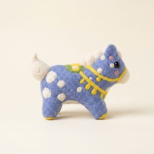 Blue Dala Horse Figurine