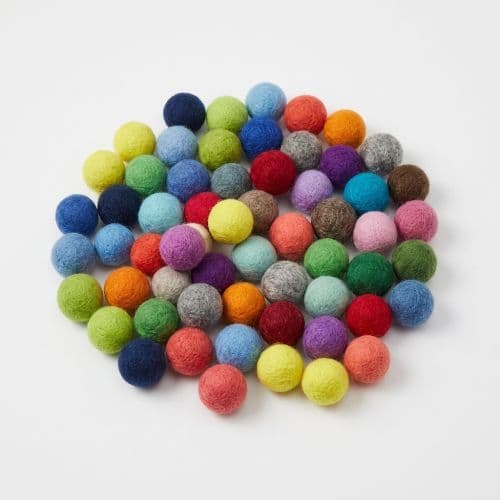 Felt Ball mixed multicolored Set (50 Pieces)